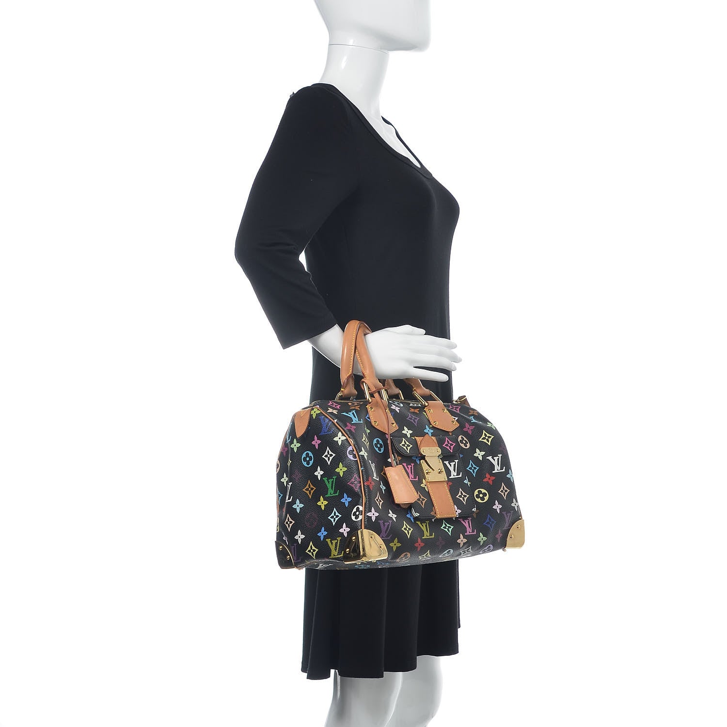 Louis Vuitton Monogram Multicolor Speedy 30 Black 2 of 15