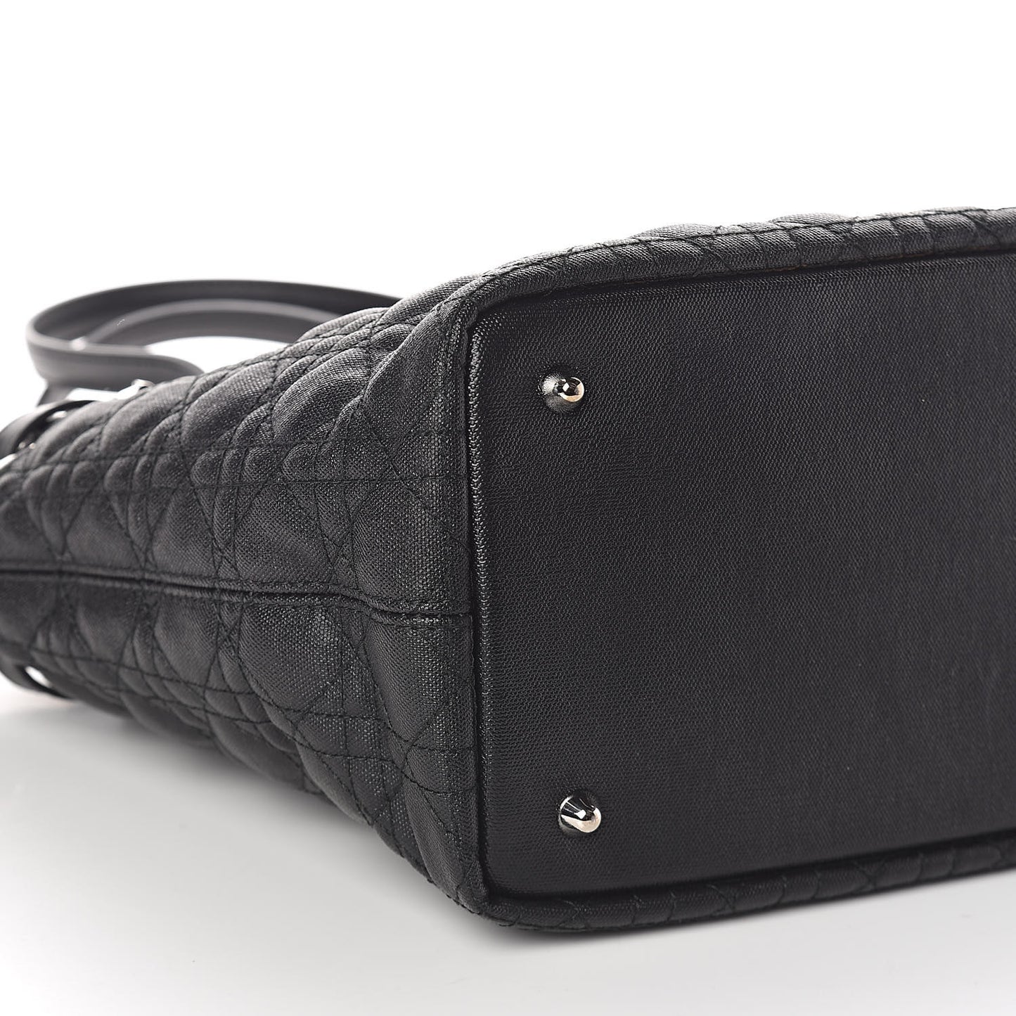 Coated Canvas Cannage Medium Panarea Tote Black