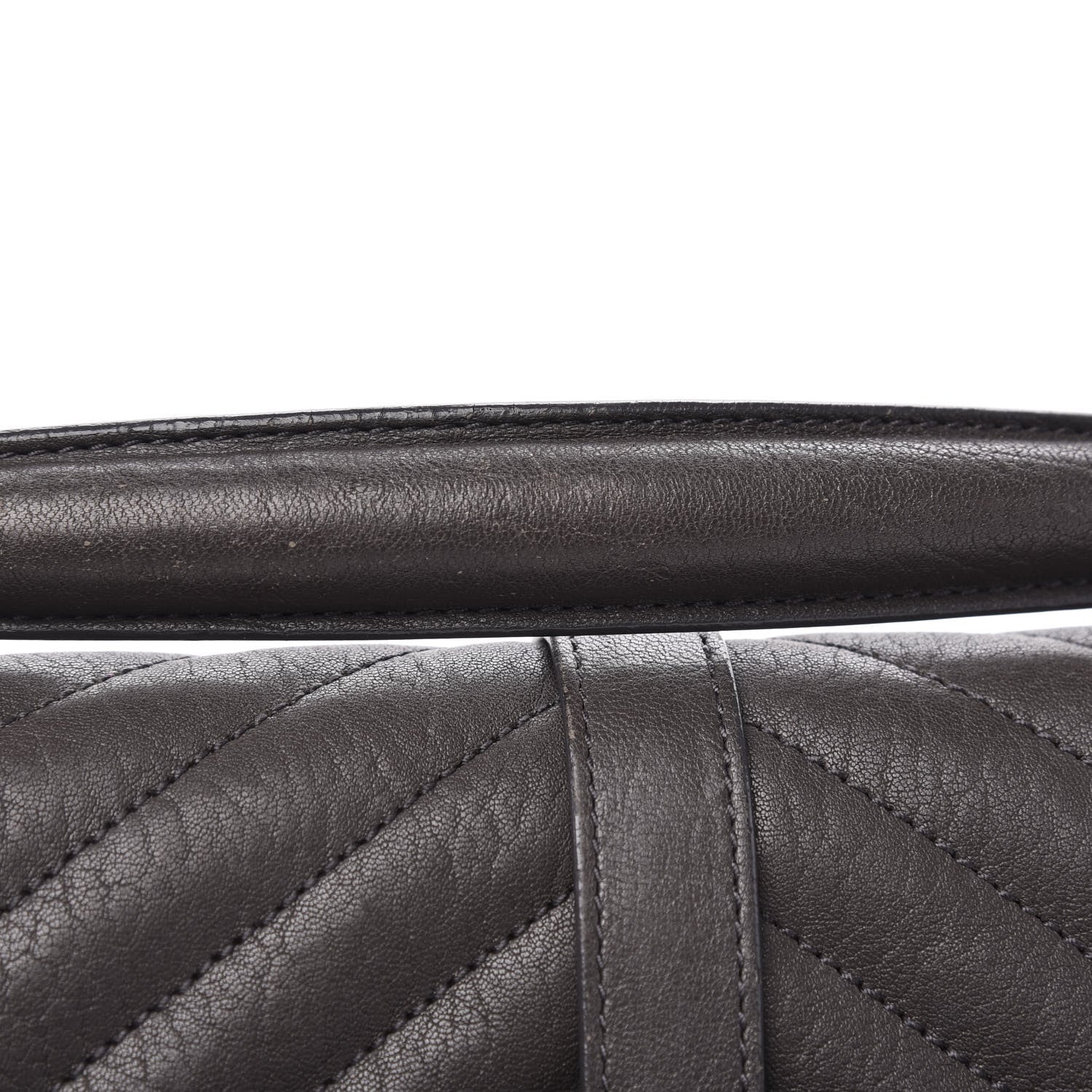 Saint Laurent Sheepskin Matelasse Chevron Monogram Large College Satchel Dark Anthracite 11 of 16