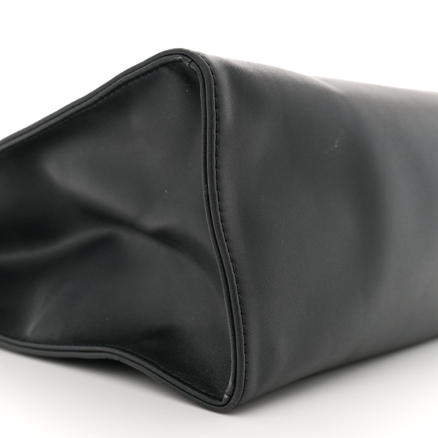 Vegan Leather Medium Shopping Bag Black