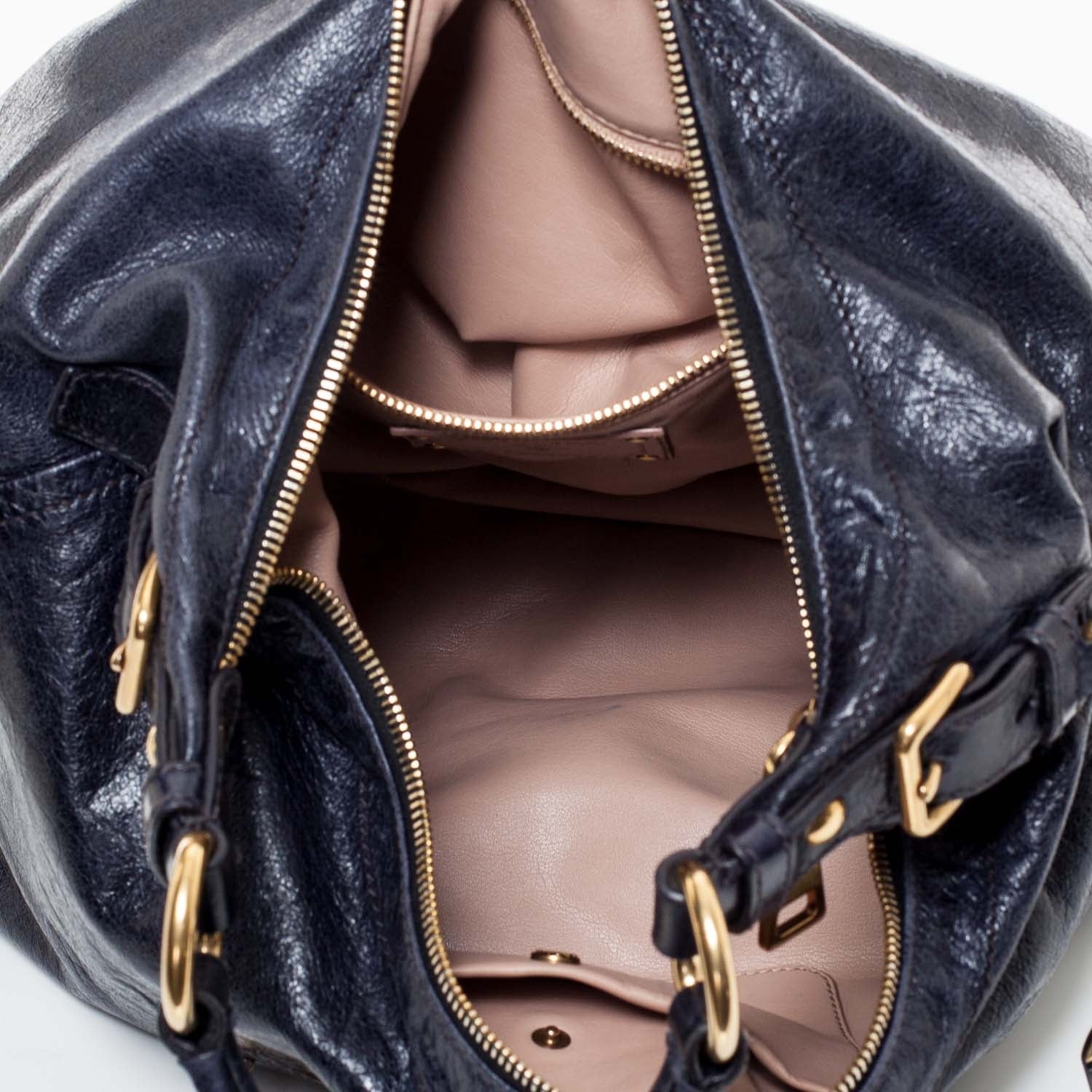 Prada Vitello Shine Hobo Nero Black 10 of 12