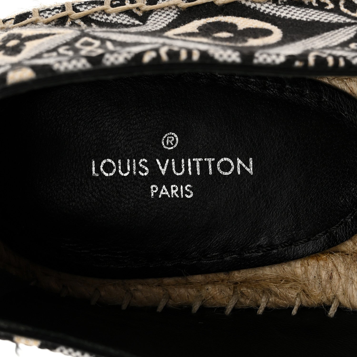 Louis Vuitton Jacquard Since 1854 Starboard Espadrille Flats 35 Grey 7 of 10