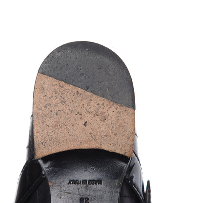 Chanel Calfskin Patent Quilted Cap Toe Boots 39 Black 8 of 9