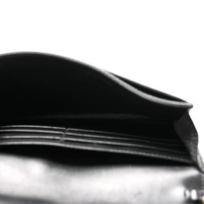 Christian Dior Grained Calfskin Saddle Chain Wallet Pouch Black 5 of 10