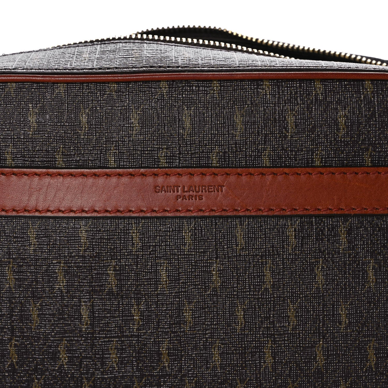 Saint Laurent Canvas Smooth Calfskin Le Monogramme Camera Bag Chestnut 7 of 11