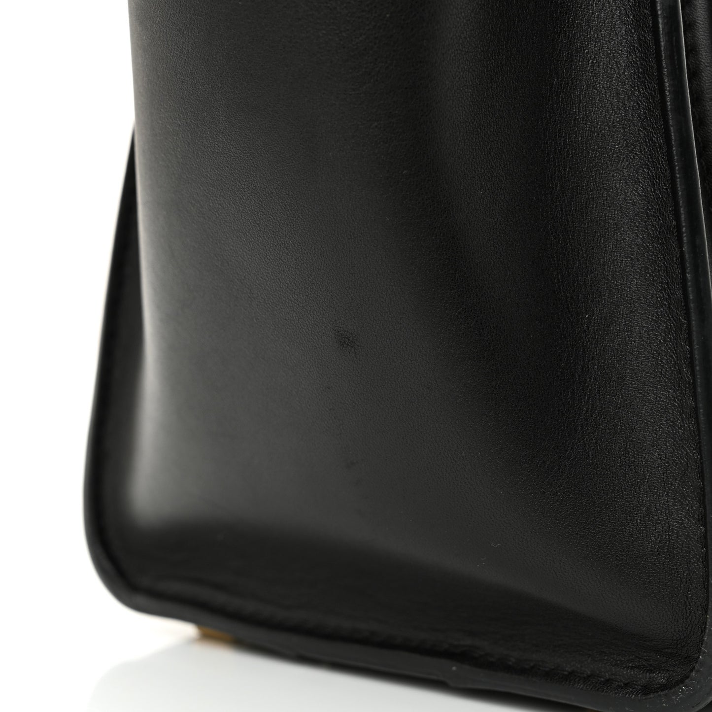 Shrunken Lambski\n Micro Bi-Color Luggage Black White