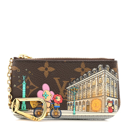 Louis Vuitton Monogram 2022 Christmas Animation Paris Key Pouch Pink 1 of 10