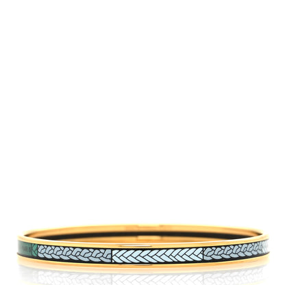 Hermes Enamel Printed Extra Narrow Couvertures Et Tenues De Jour Bracelet 3 of 5