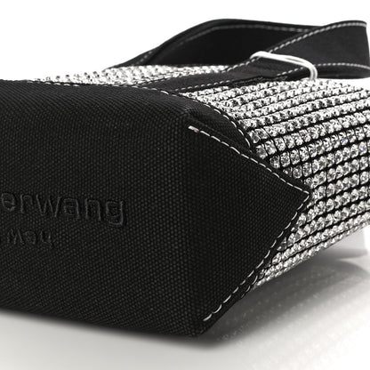 Alexander Wang Mesh Crystal Rhinestone Mini Cruiser Tote Black Silver 9 of 10