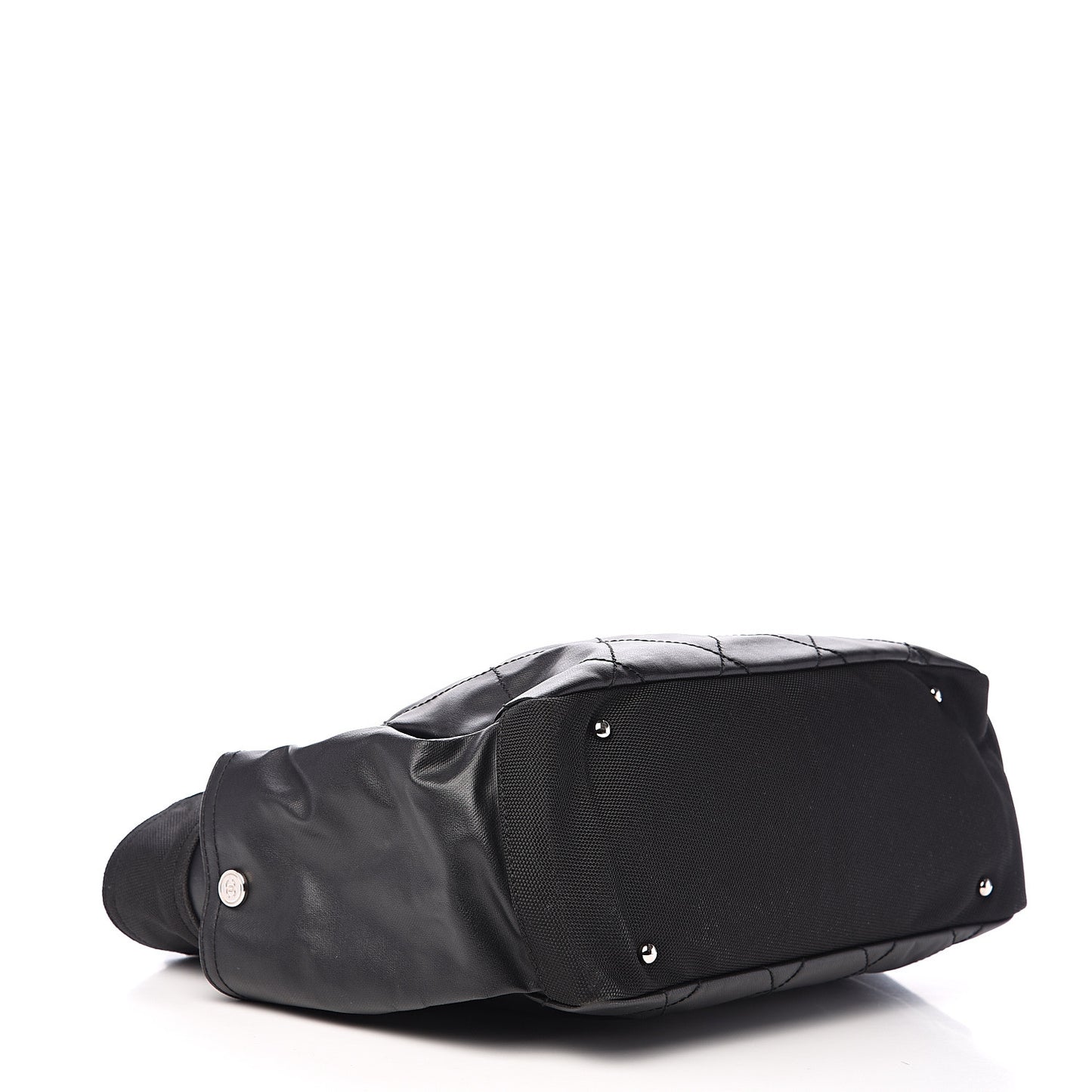 Coated Canvas Large Paris Biarritz Tote Black
