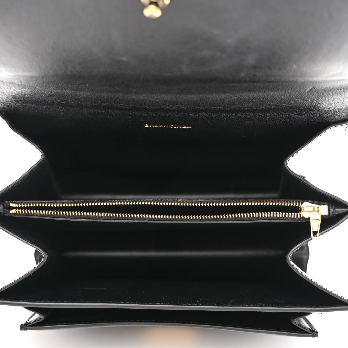 Box Calfskin S Sharp Chain Shoulder Bag Black
