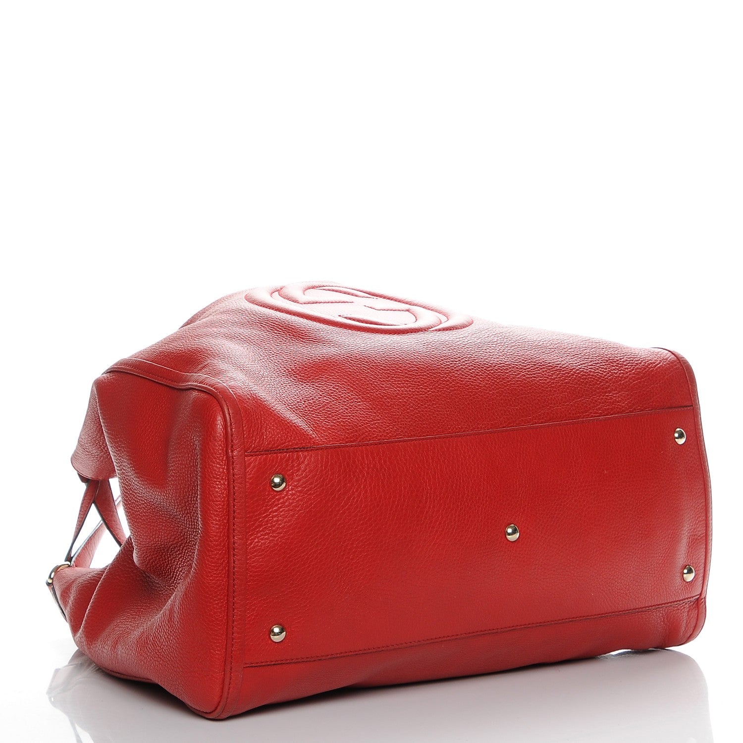 Gucci Pebbled Calfskin Large Soho Shoulder Bag Red 4 of 10