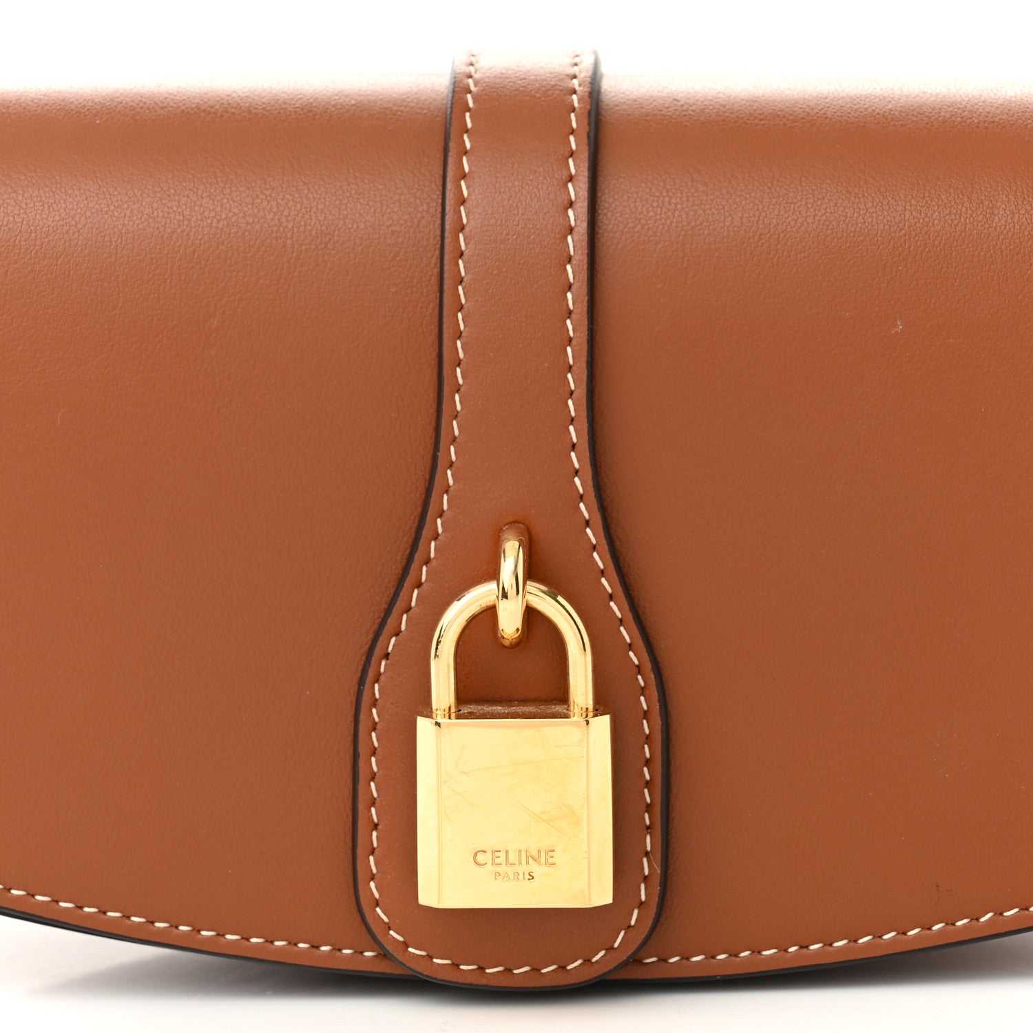 Celine Smooth Calfskin Tabou Clutch On Strap Tan 7 of 10