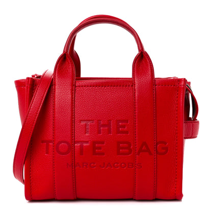 Marc Jacobs Grained Calfskin Small The Tote Bag Red 1 of 12