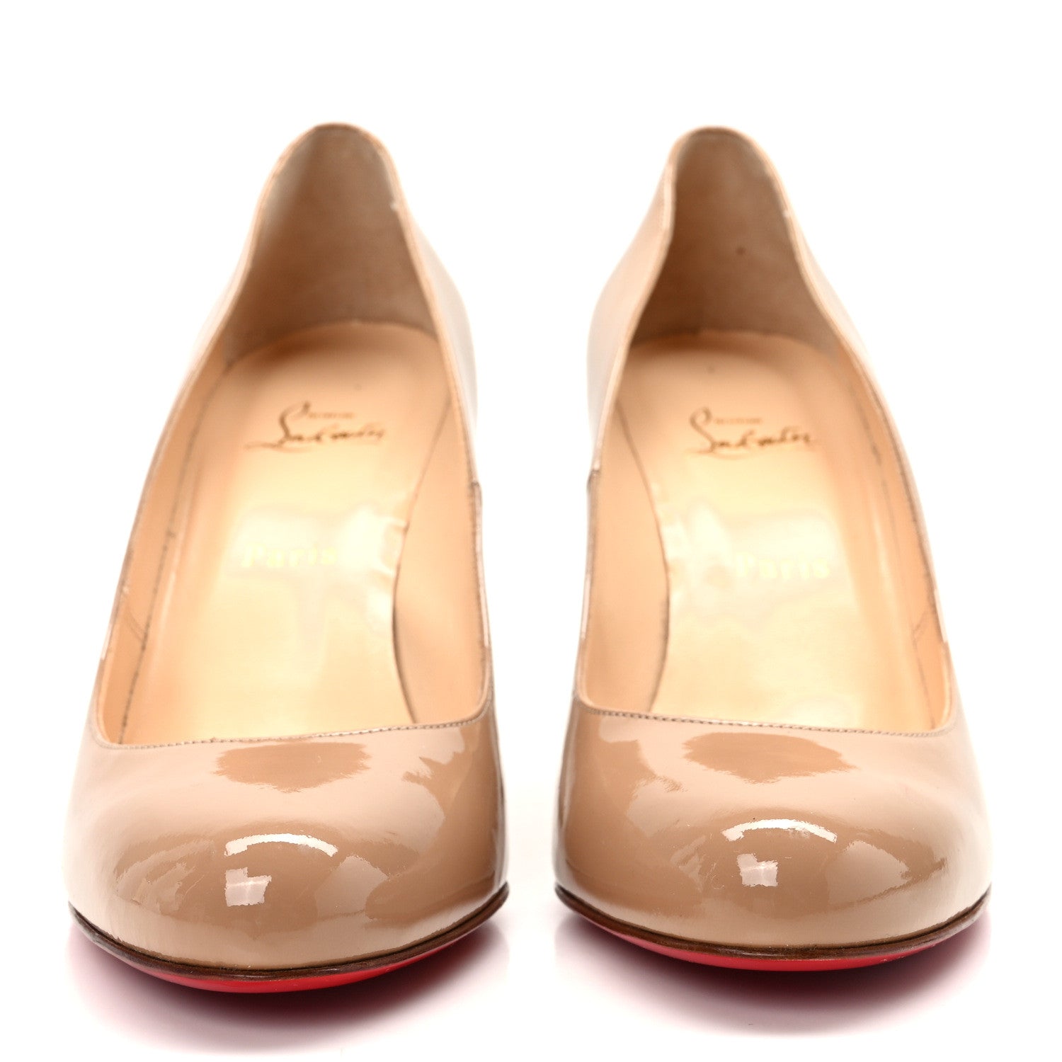 Christian Louboutin Patent Ron Ron Zeppa 80 Wedges 41 Nude 2 of 8