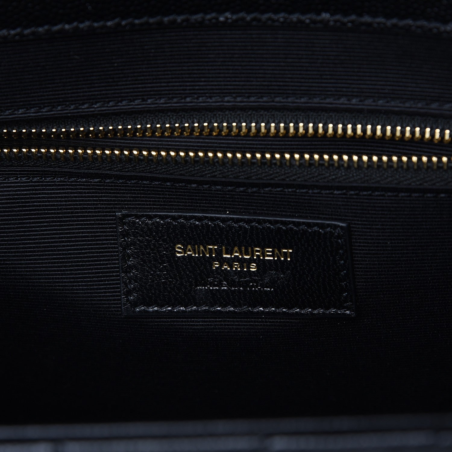 Saint Laurent Grain De Poudre Matelasse Chevron Large Monogram Satchel Black 6 of 7