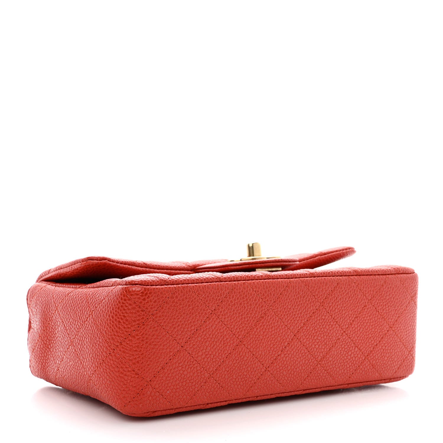 Chanel Pearly Caviar Quilted Mini Rectangular Flap Orange 4 of 11