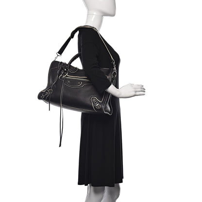 Balenciaga Supple Grained Calfskin Classic Silver Hardware Highlight City Black 2 of 15