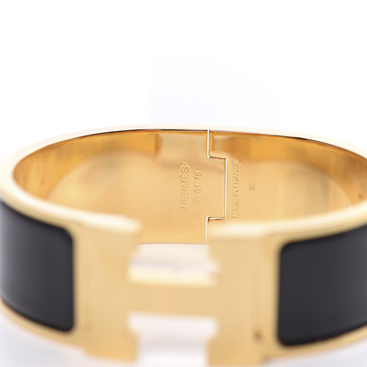 Enamel Wide Clic Clac H Bracelet PM Black