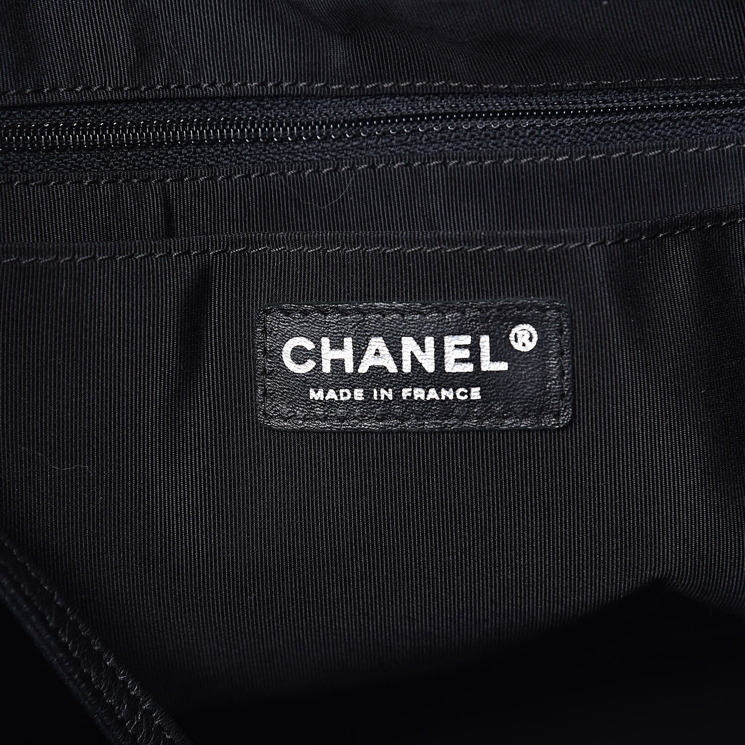Chanel Deerskin Chevron Large CC Chain Bucket Drawstring Bag Black 6 of 15