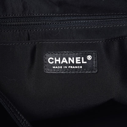Chanel Deerskin Chevron Large CC Chain Bucket Drawstring Bag Black 6 of 15