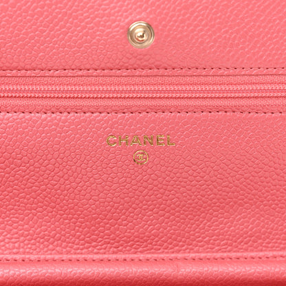 Chanel Caviar Quilted Wallet on Chain WOC Pink 6 of 11