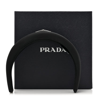 Prada Re-Nylon Metal Triangle Logo Headband Black 7 of 7