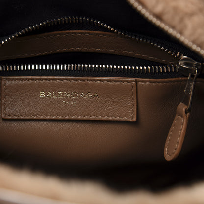 Balenciaga Shearling XS Bazar Shopper Tote Beige 6 of 18
