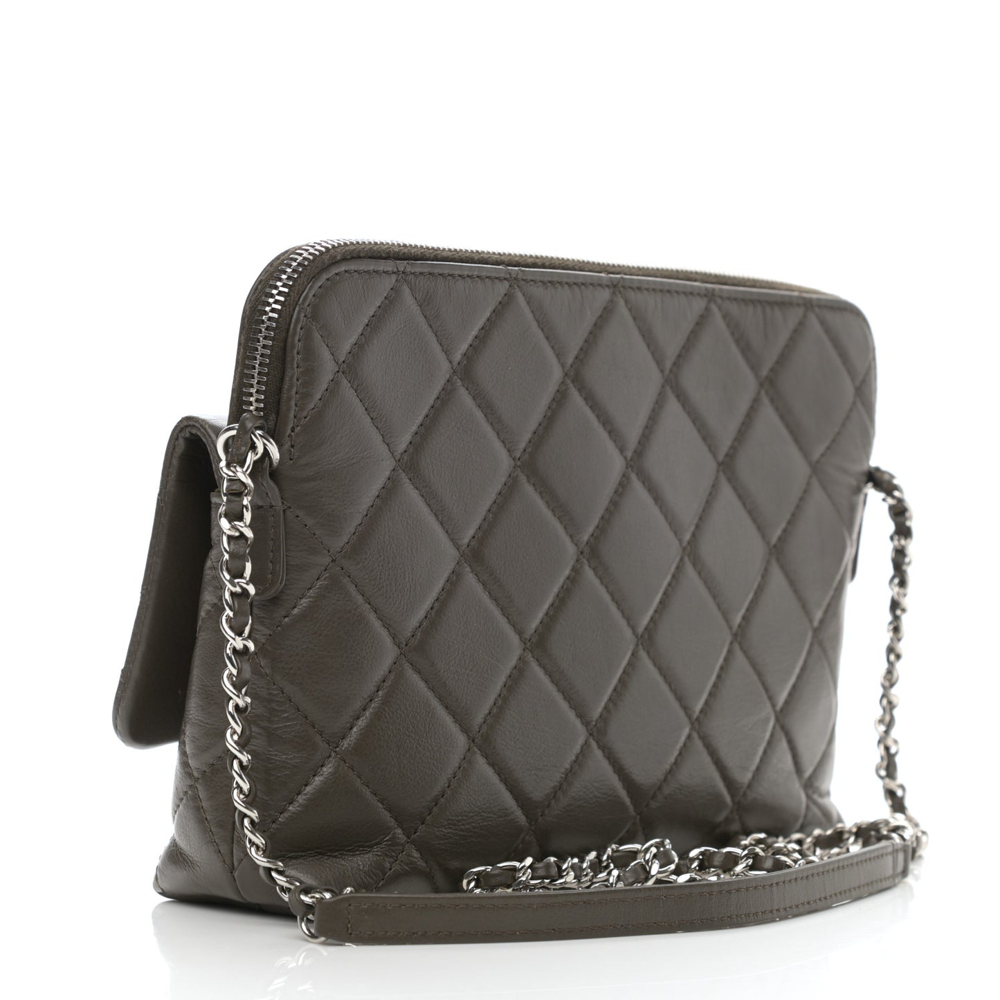 Lambskin Quilted Crossbody Dark Khaki