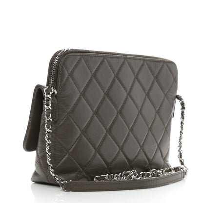 Chanel Lambskin Quilted Crossbody Dark Khaki 3 of 9