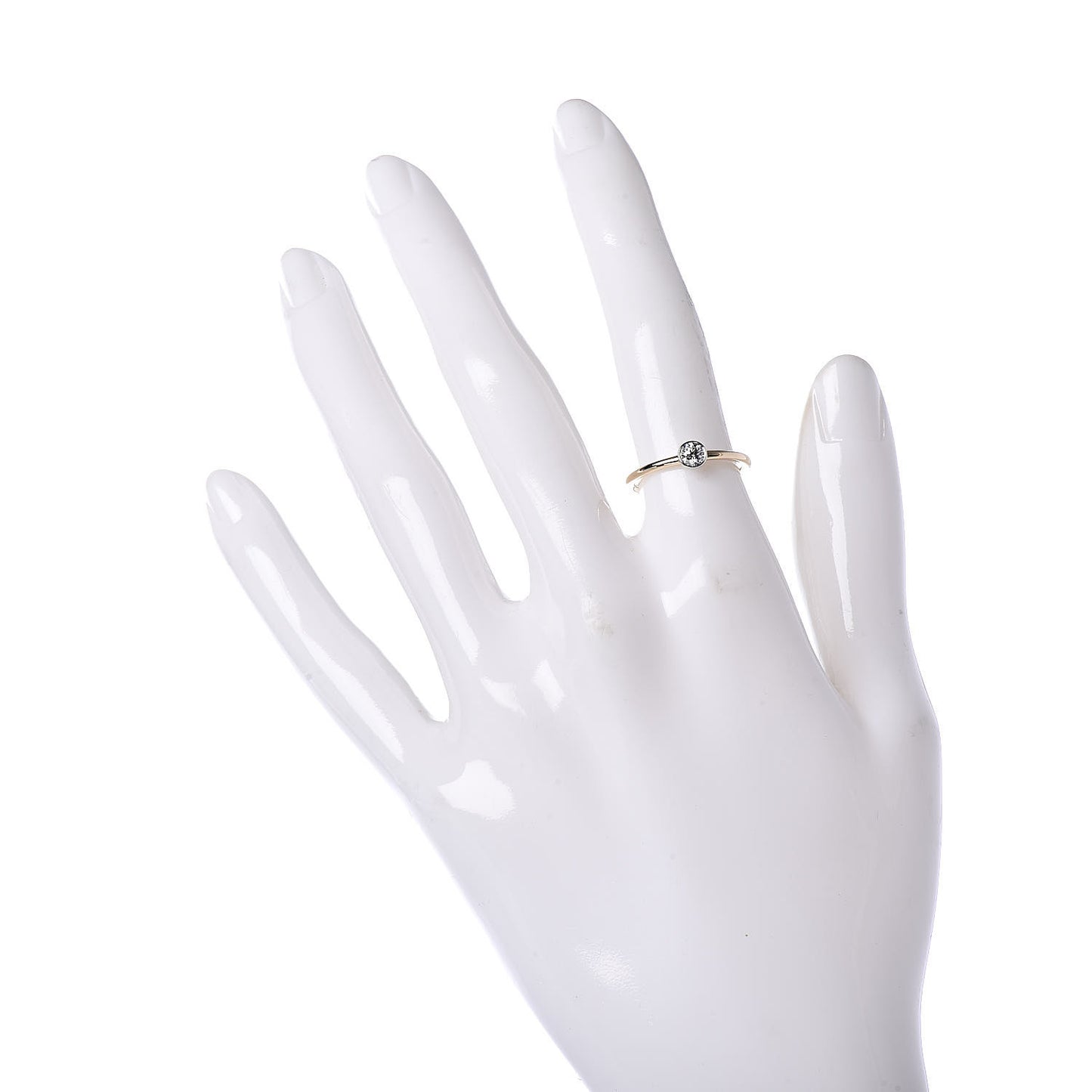 Platinum 18K Yellow Gold Diamond .17ct Bezet Ring 49 5