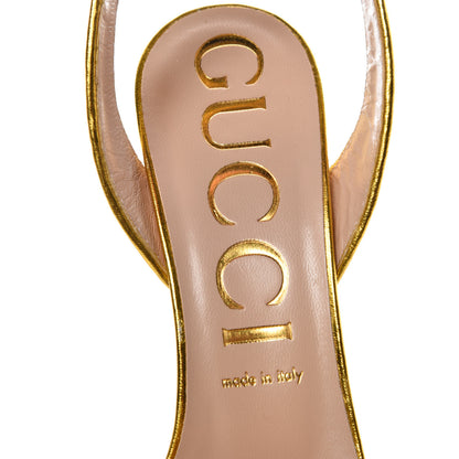 Gucci Glitter Soko Bee Platform High Heel Sandals 40 Argento Oro Vecchio 7 of 10