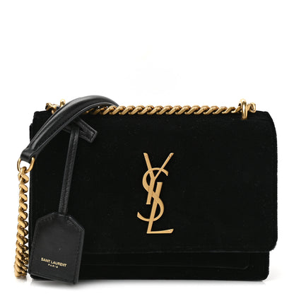 Saint Laurent Velvet Small Monogram Sunset Black 1 of 12