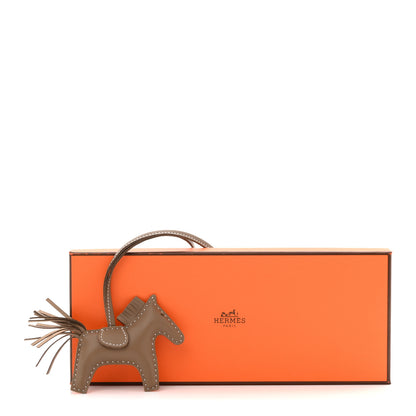 Hermes Milo Lambskin Grigri Rodeo Horse Bag Charm PM Etoupe 9 of 10