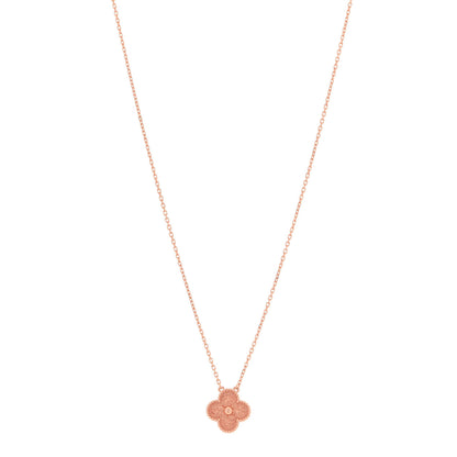Van Cleef & Arpels 18K Rose Gold Vintage Alhambra Pendant Necklace 1 of 6