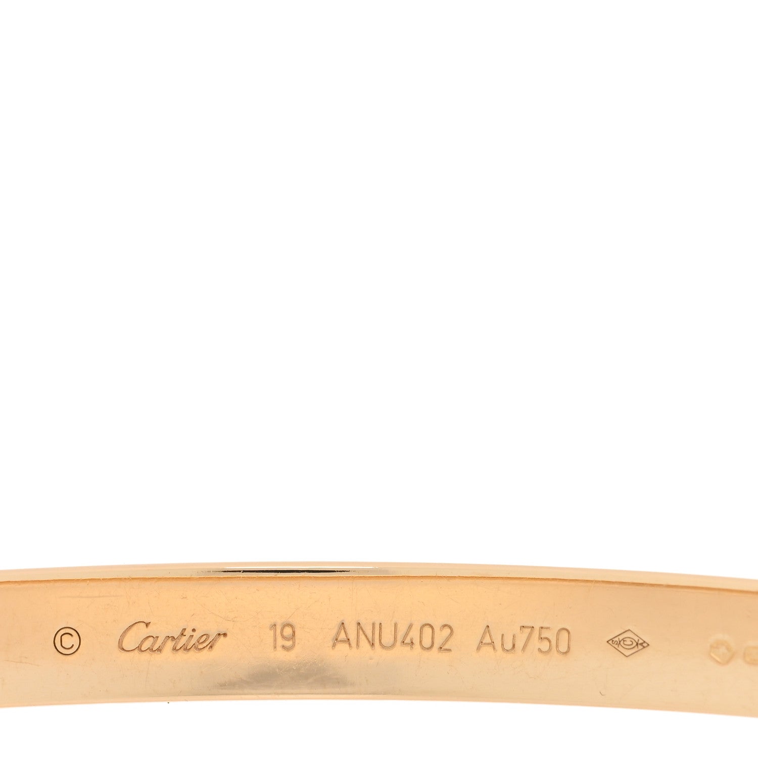 Cartier 18K Yellow Gold LOVE Bracelet 19 3 of 9