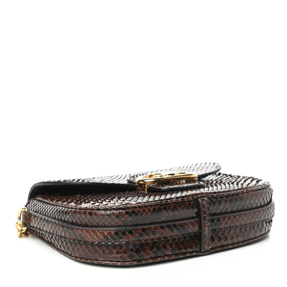 Celine Snakeskin Medium Chain Maillon Triomphe Brown 4 of 8