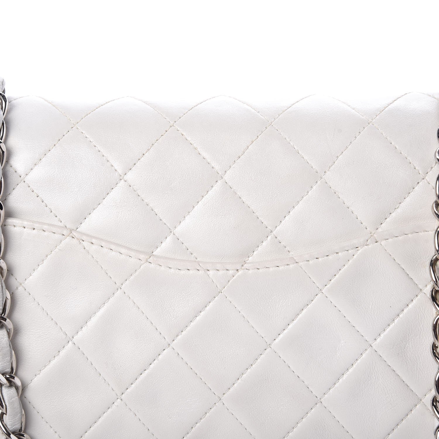 Chanel Lambskin Quilted Medium Double Flap White 10 of 16
