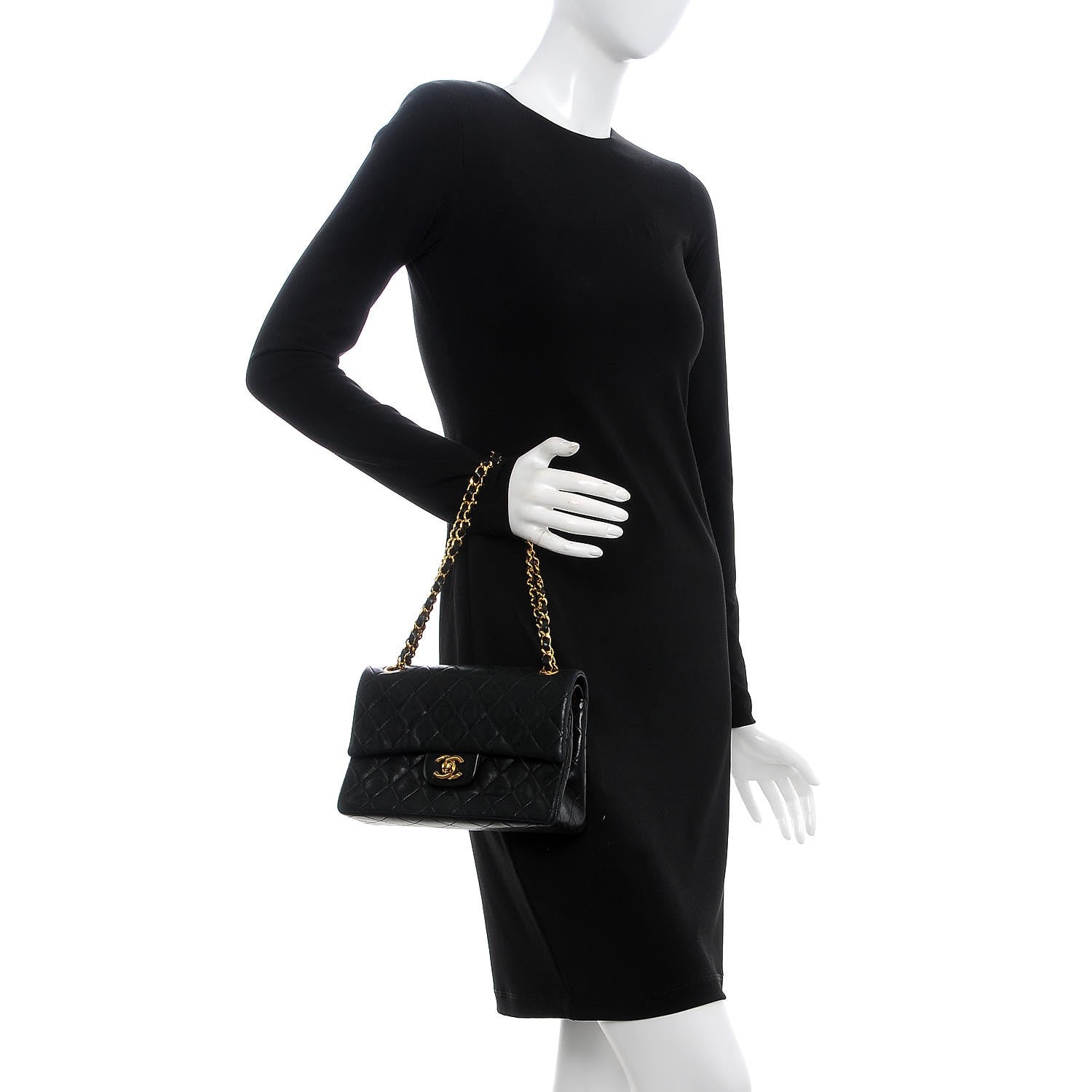 Chanel Lambskin Quilted Small Double Flap Black 3 of 13