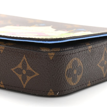 Louis Vuitton Monogram 2021 Christmas Animation China Wall Pochette Felicie Chain Wallet Myosotis Blue 9 of 9