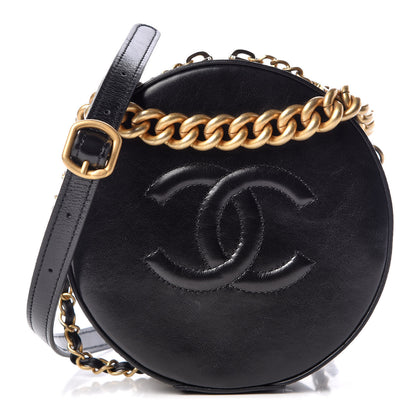 Chanel Glazed Calfskin Round As Earth Evening Bag Black 1 of 7