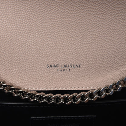 Saint Laurent Grain De Poudre Small Monogram Kate Satchel Marble Pink 6 of 8
