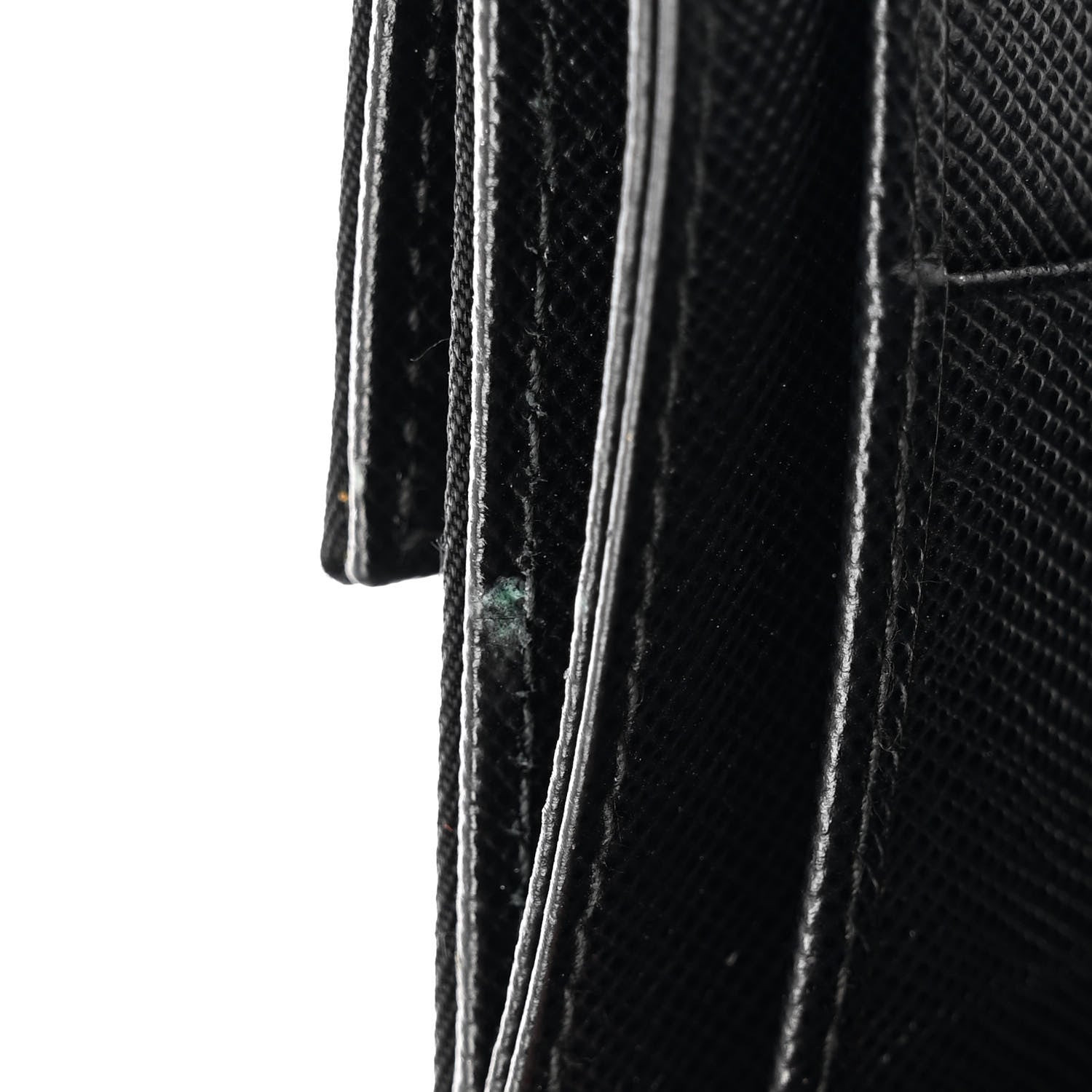 Prada Tessuto Nylon Saffiano Tri-Fold Compact Wallet Black 7 of 7