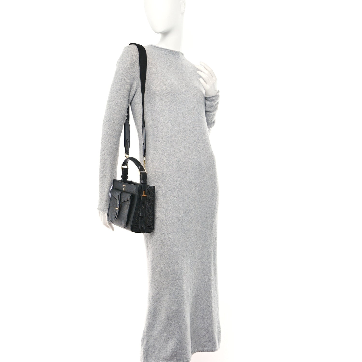 Tom Ford Calfskin Mini T Twist Top Handle Bag Black 2 of 11