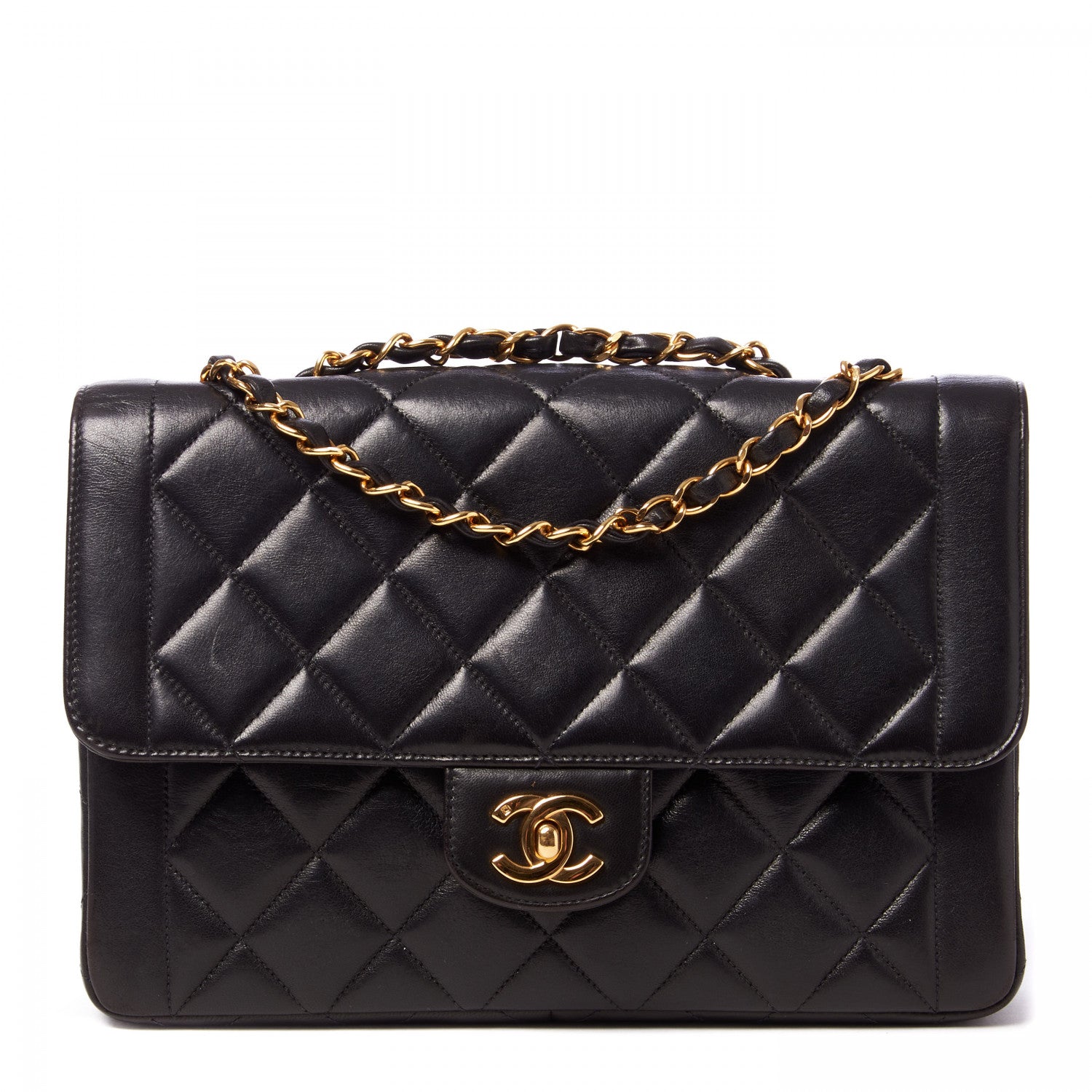 Chanel Lambskin Quilted Small Single Flap Black 1 of 9