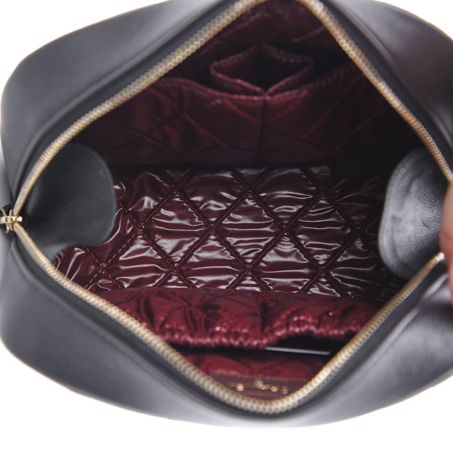 Chanel Caviar Quilted Curvy Pouch Cosmetic Case Black 4 of 8