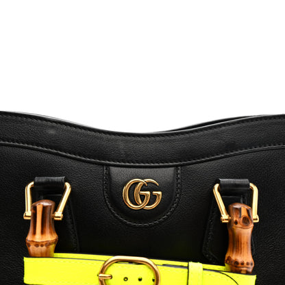 Gucci Calfskin Small Diana Tote Bag Black Yellow Fluo 11 of 11