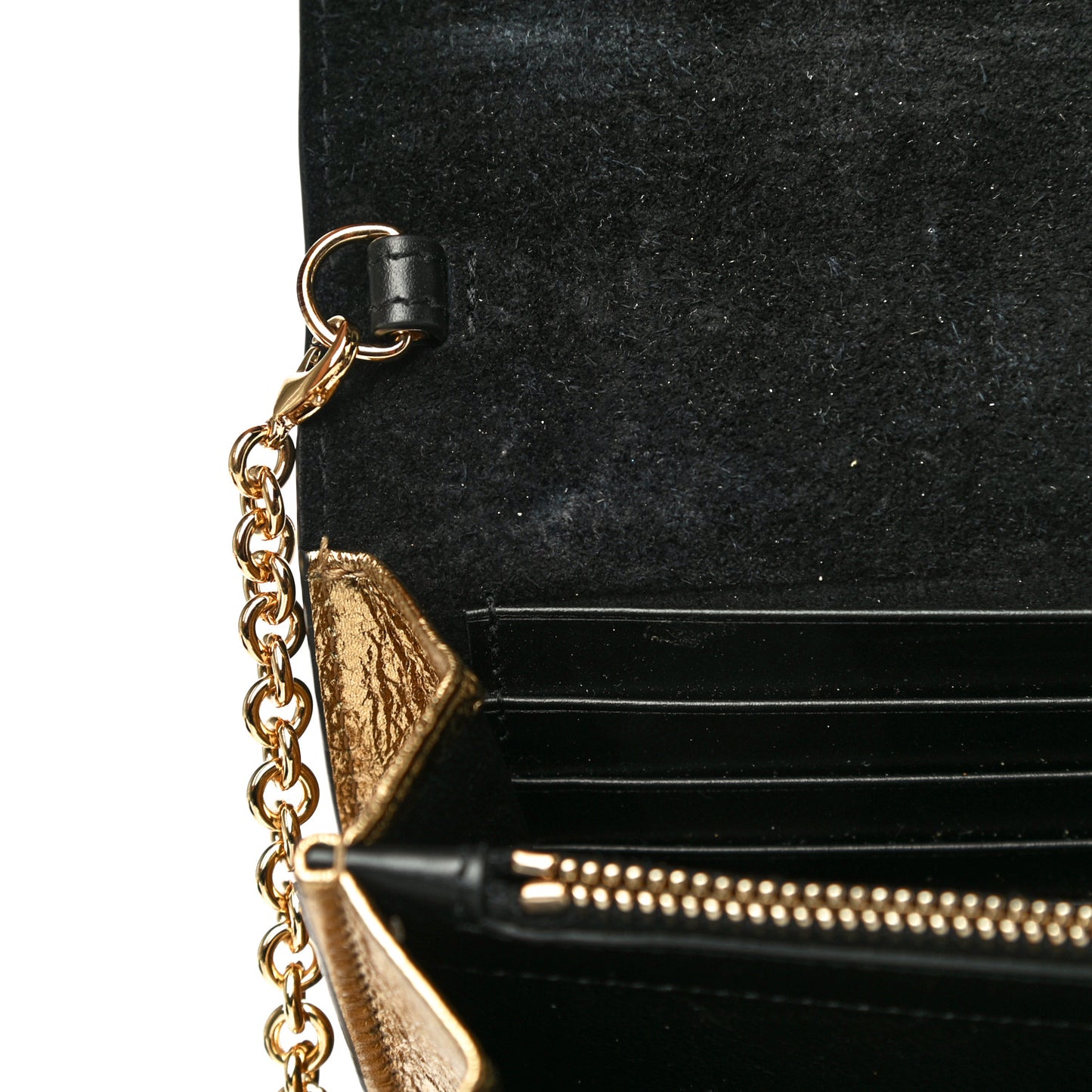 Metallic Calfskin Monogram Belle de Jour Chain Clutch Gold