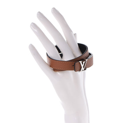 Louis Vuitton Taurillon LV Initiales Reversible Bracelet Brown Black 2 of 5