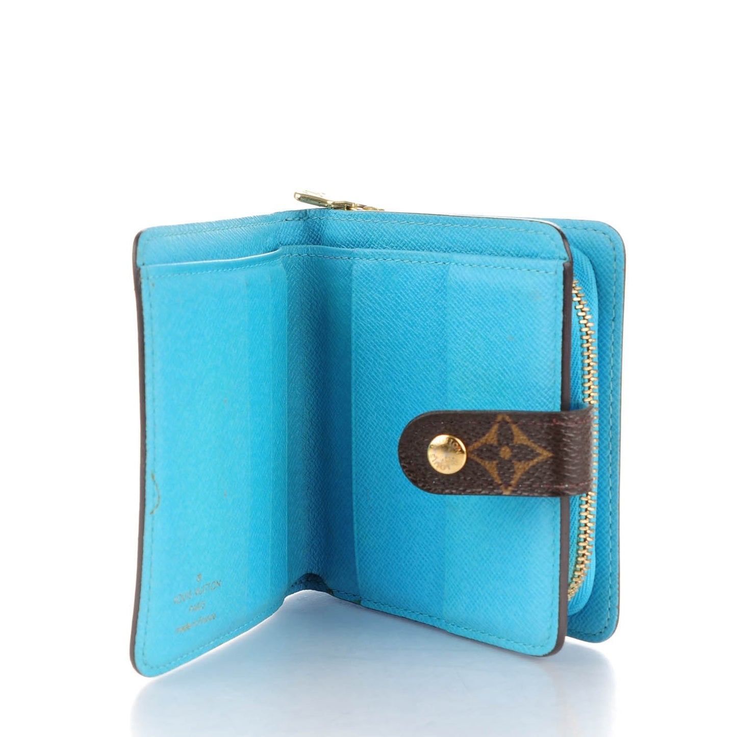 Monogram Groom Compact Zip Wallet Blue